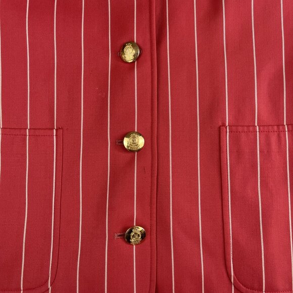Aquascutum Vintage Women’s Blazer Pink / Red Jacket Size 14 Canada Made Read* - Picture 7 of 16
